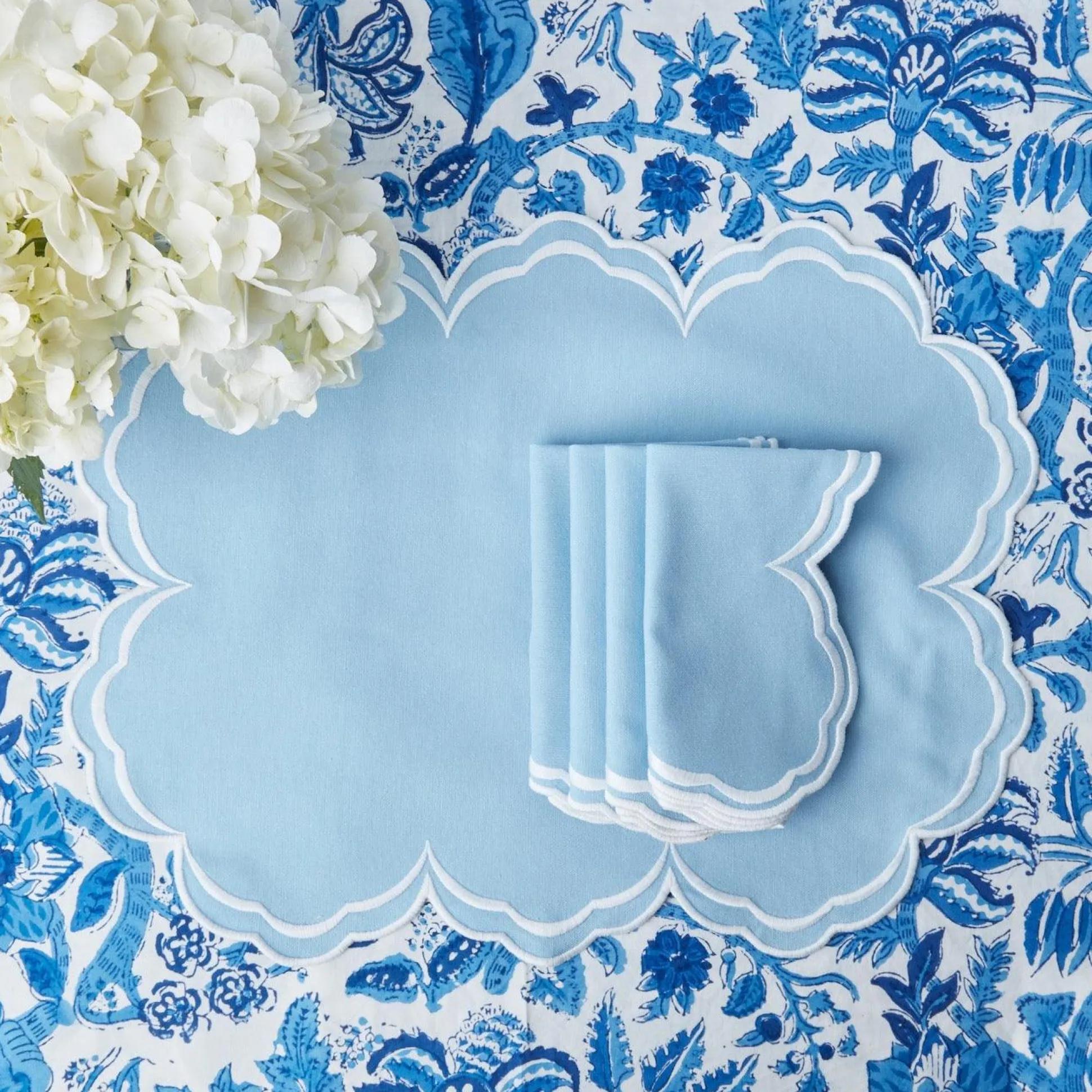 Serena Cornflower Blue Napkins (Set Of 4)