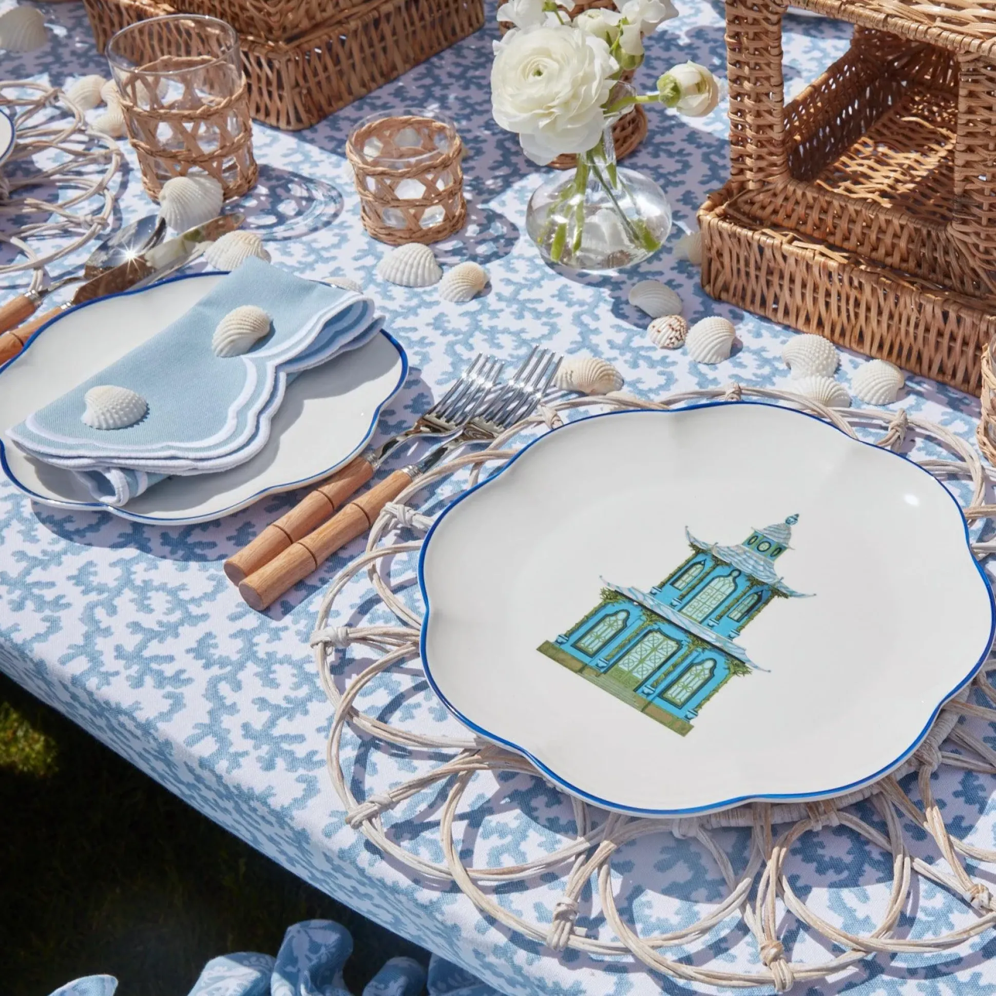 Serena Cornflower Blue Napkins (Set Of 4)