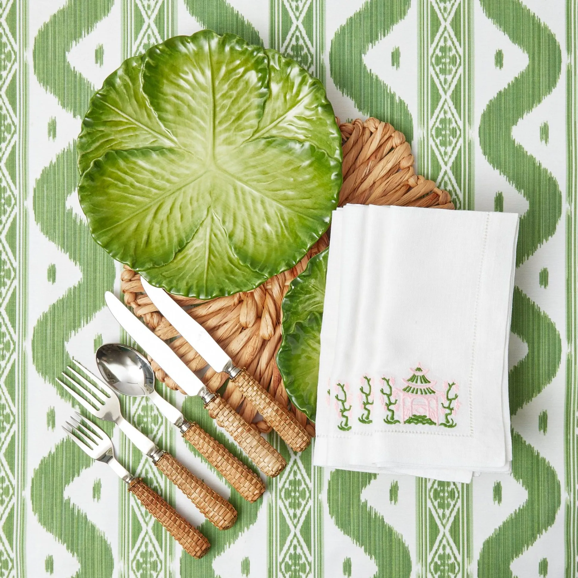 Serena Green Cabbage Dinner Plate (Set Of 4)