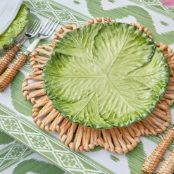 Serena Green Cabbage Dinner & Starter Plates (Set Of 8)