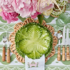 Serena Green Cabbage Dinner & Starter Plates (Set Of 8)