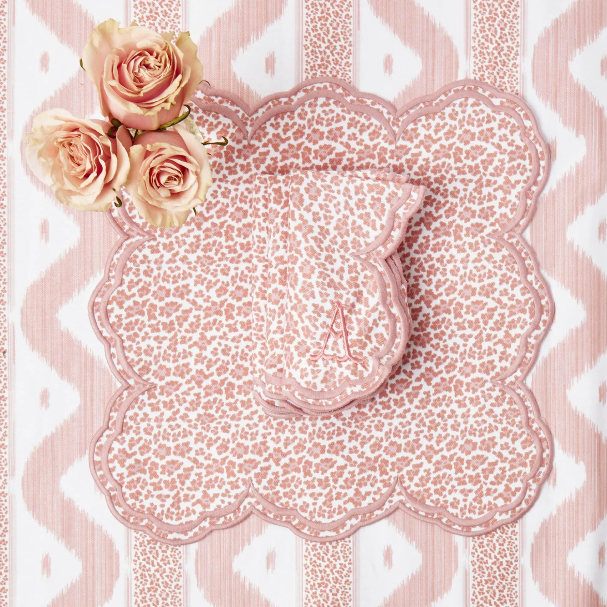 Serena Pink Leopard Napkins (Set Of 4)