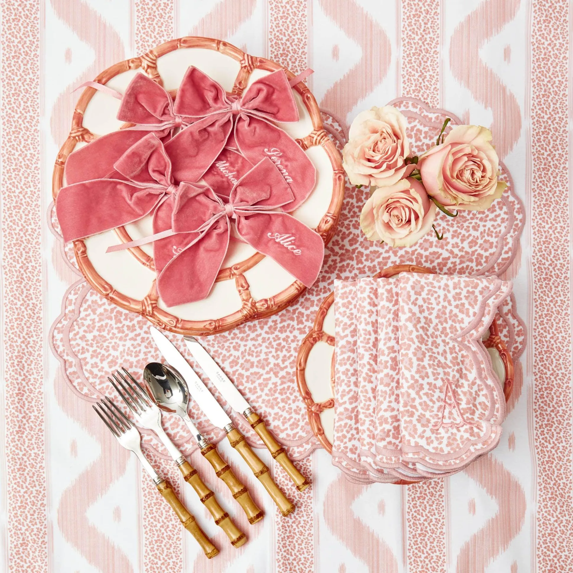 Serena Pink Leopard Napkins (Set Of 4)