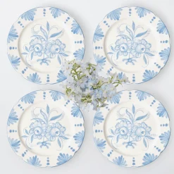 Seville Blue Gardenia Dinner Plate (Set Of 4)