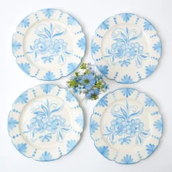 Seville Blue Gardenia Dinner Plate (Set Of 4)