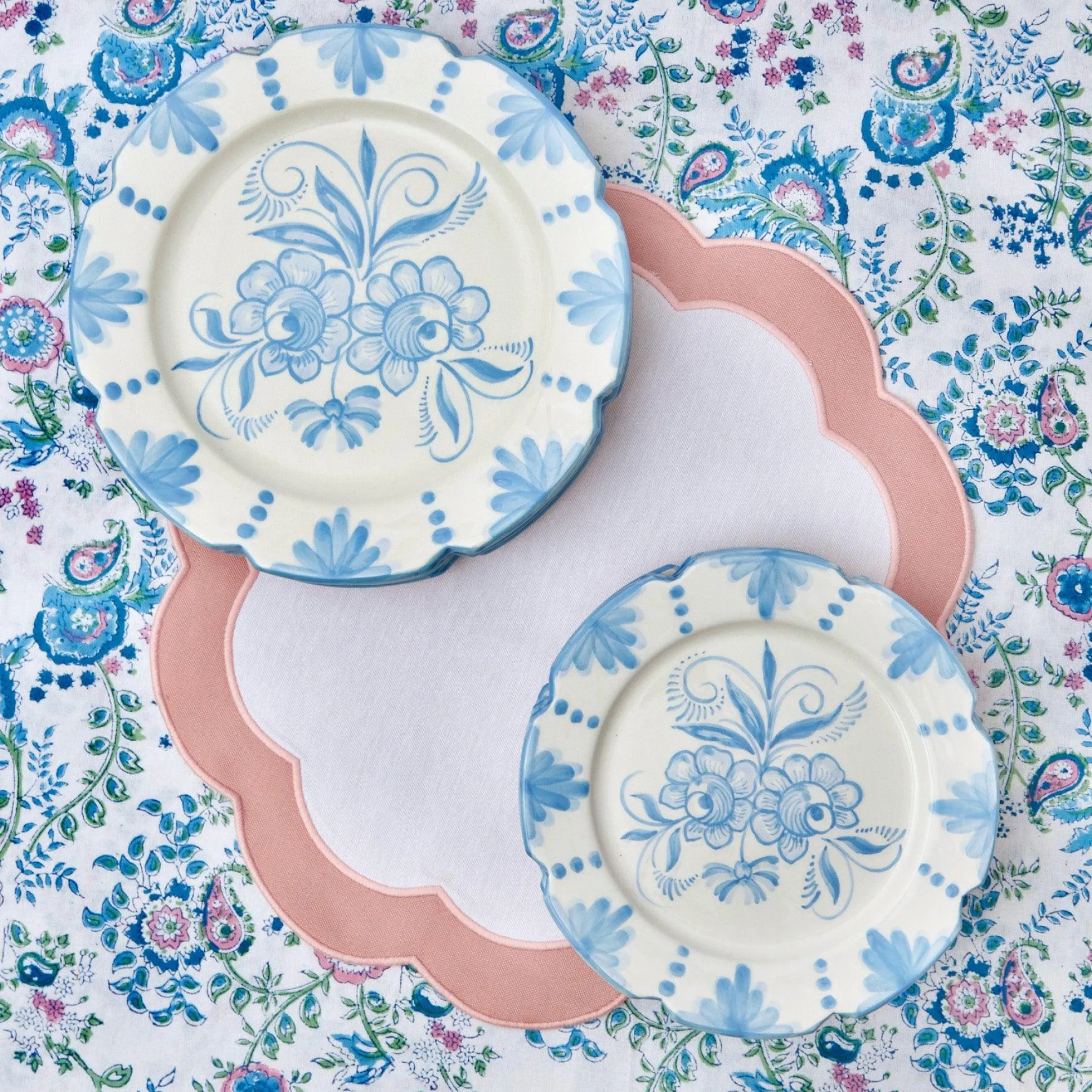 Seville Blue Gardenia Starter Plate (Set Of 4)