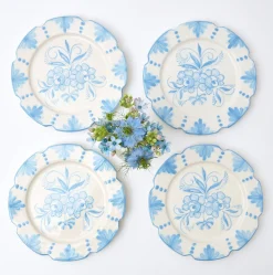 Seville Blue Gardenia Starter Plate (Set Of 4)