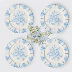 Seville Blue Gardenia Starter Plate (Set Of 4)