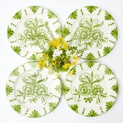 Seville Green Gardenia Dinner Plates (Set Of 4)