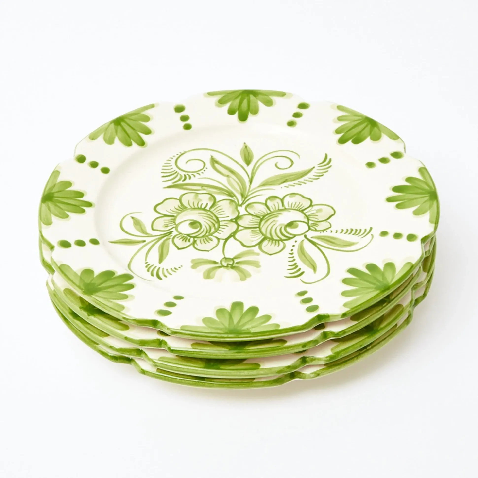 Seville Green Gardenia Dinner & Starter Plates (Set Of 8)
