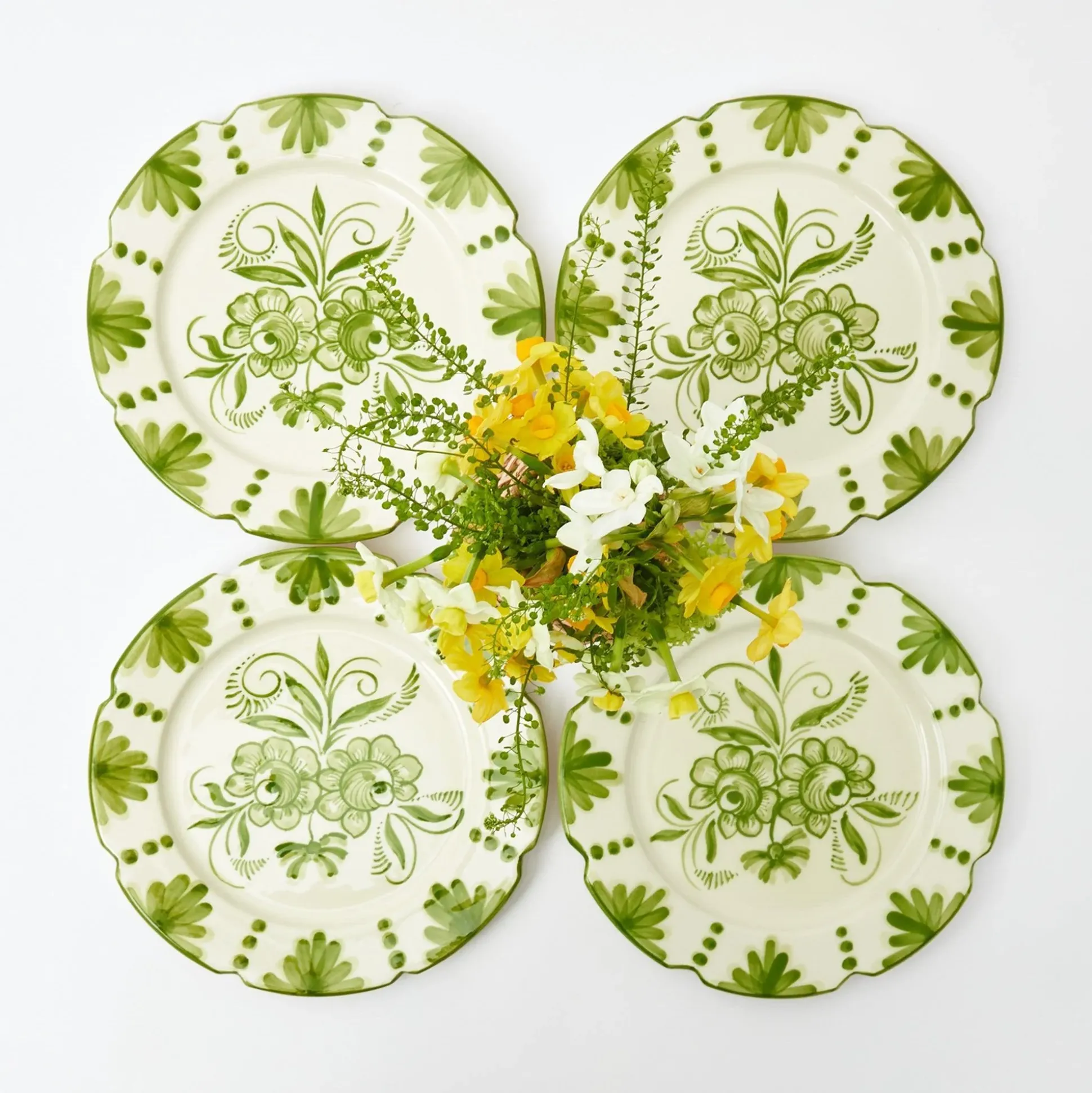 Seville Green Gardenia Starter Plates (Set Of 4)