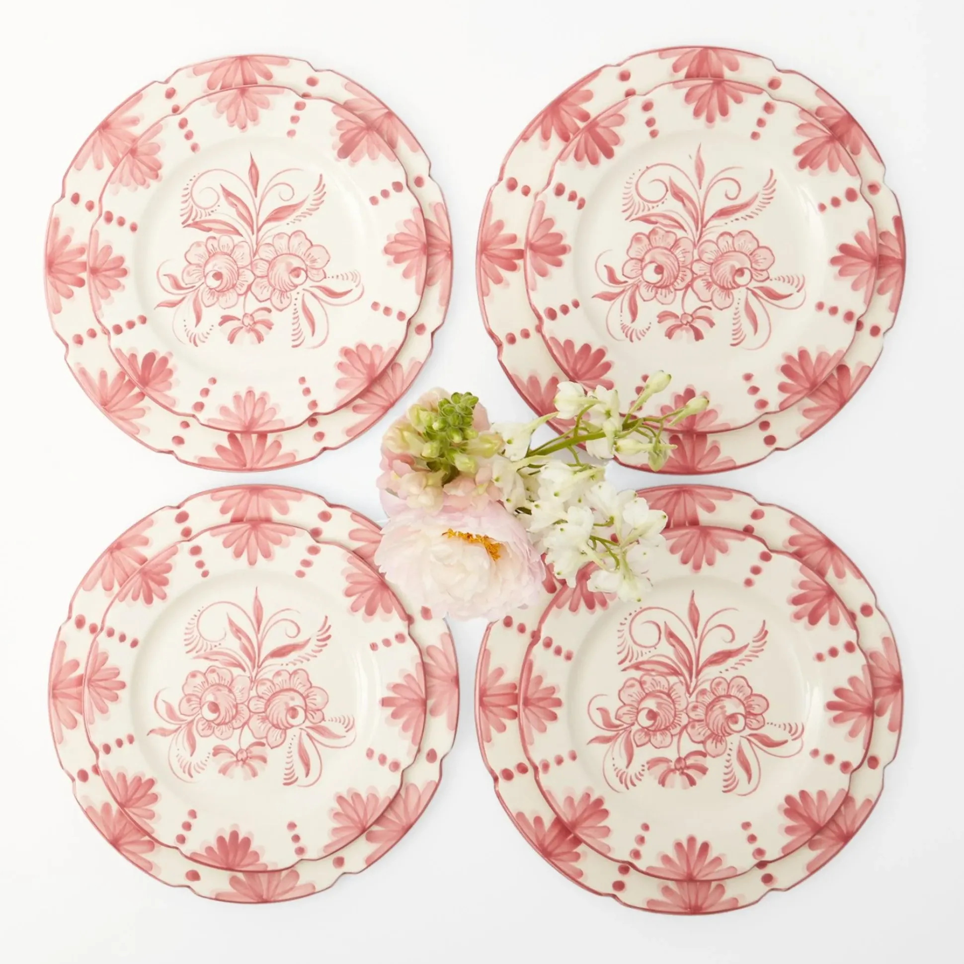 Seville Pink Gardenia Dinner & Starter Plates (Set Of 8)