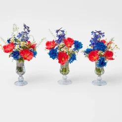 Small Blue Fluted Vase (Set Of 3)