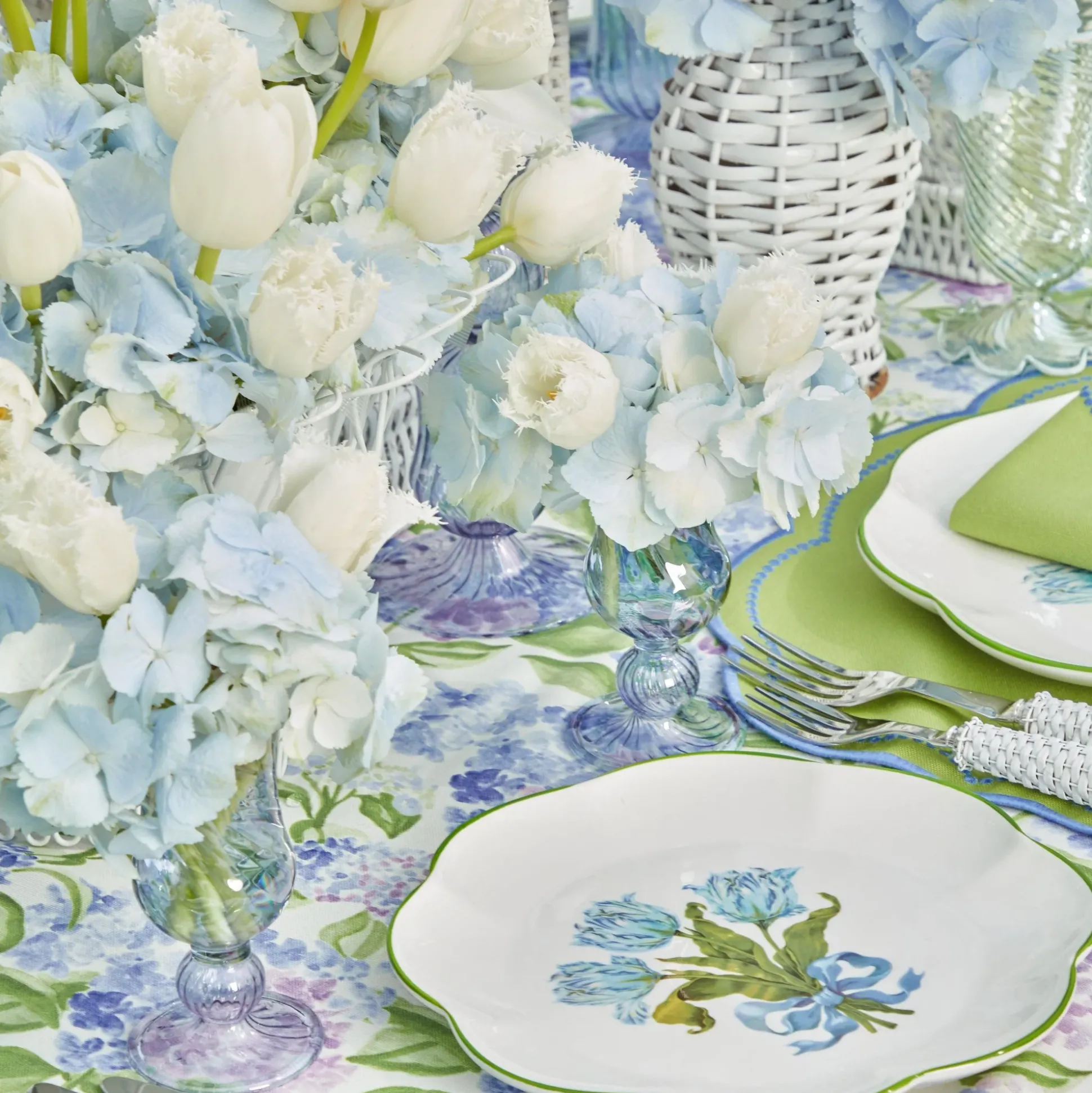 Small Blue Fluted Vase (Set Of 3)