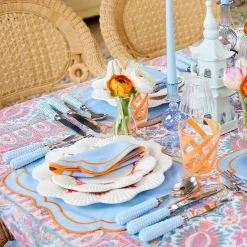 Small Camille Azure Candle Holders (Pair)