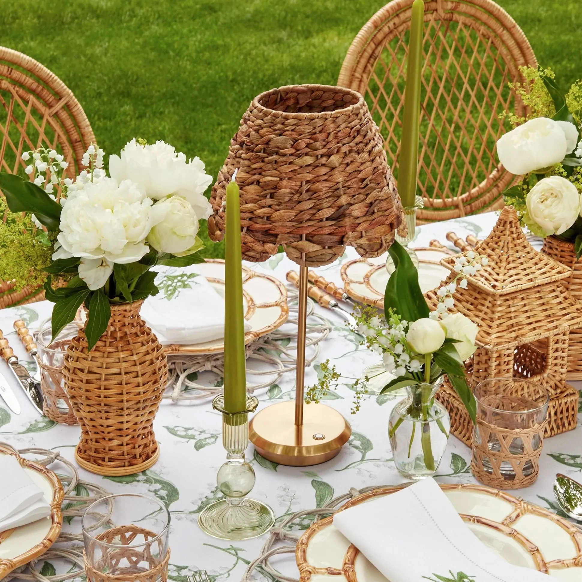 Small Eden Green Candle Holders (Pair)