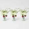 Small Green Fluted Vase (Set Of 3)