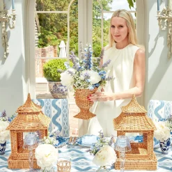 Small Natural Rattan Urn Vase