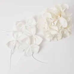Snow White Velvet Napkin Bows (Set Of 4)