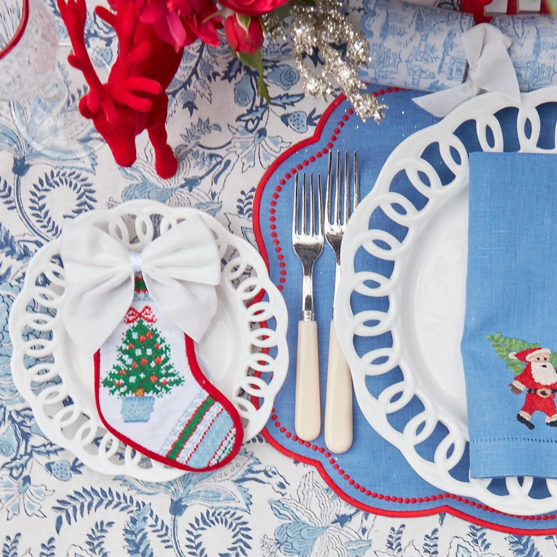 Snow White Velvet Napkin Bows (Set Of 4)