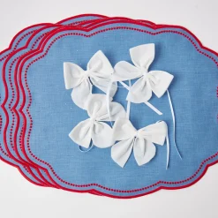 Snow White Velvet Napkin Bows (Set Of 4)