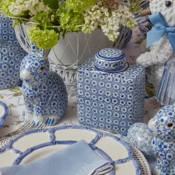 Square Floral Print Ginger Jar