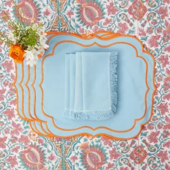 Sylvie Blue & Orange Placemats (Set Of 4)
