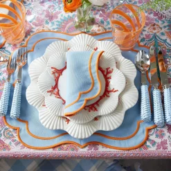 Sylvie Blue And Orange Placemats & Napkins (Set Of 4)