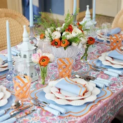 Sylvie Blue And Orange Placemats & Napkins (Set Of 4)