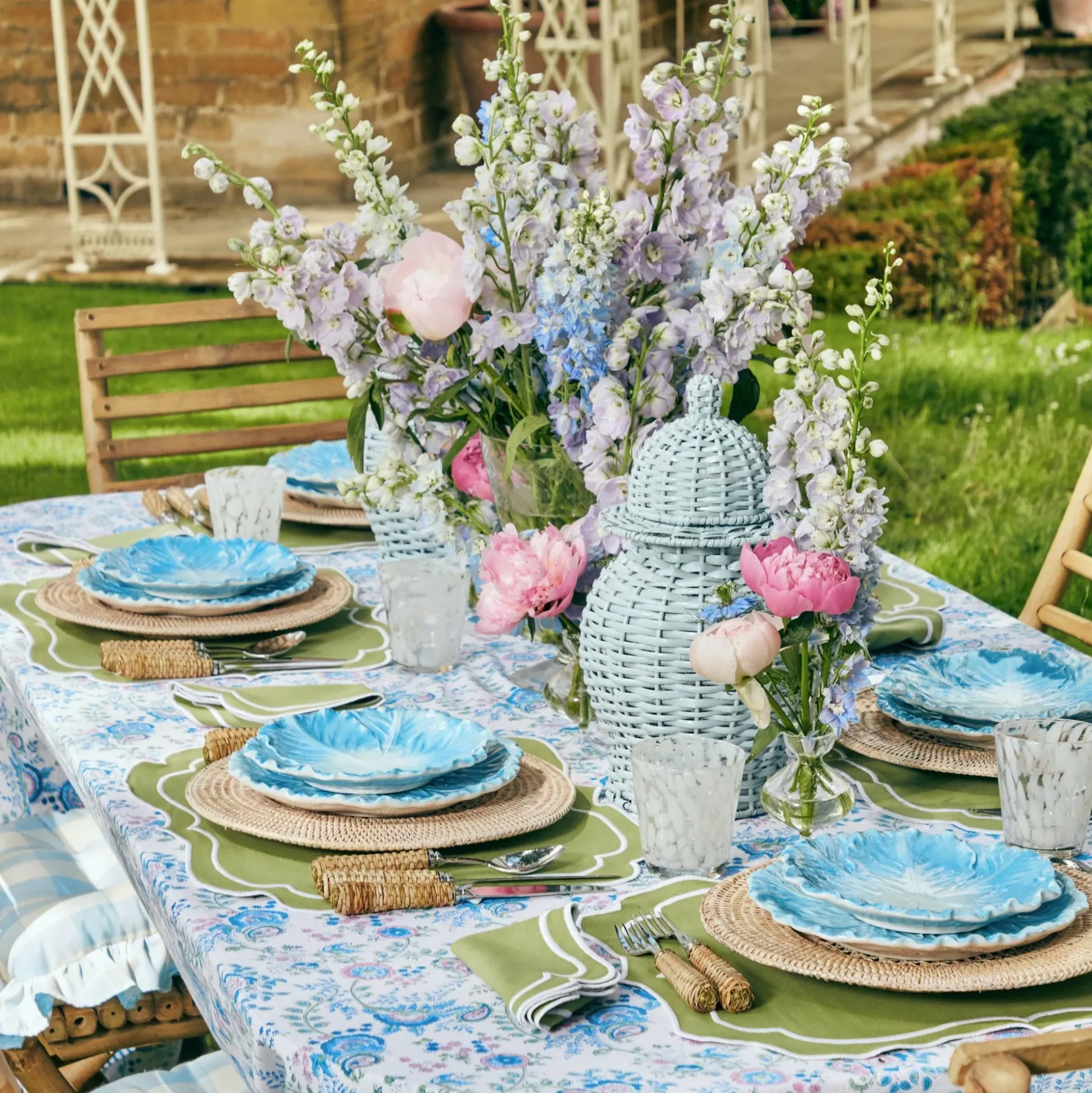 Sylvie Green Embroidered Napkins (Set Of 4)