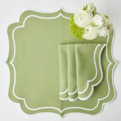 Sylvie Green Embroidered Napkins (Set Of 4)