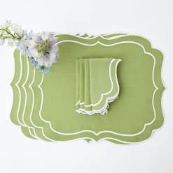 Sylvie Green Embroidered Placemats (Set Of 4)