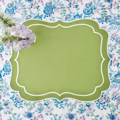 Sylvie Green Embroidered Placemats (Set Of 4)