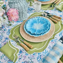 Sylvie Green Embroidered Placemats & Napkins (Set Of 4)