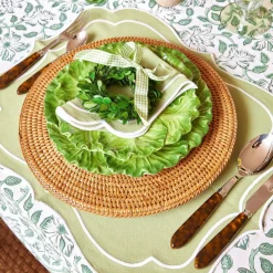Sylvie Green Embroidered Placemats & Napkins (Set Of 4)