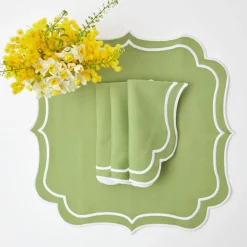 Sylvie Green Embroidered Placemats & Napkins (Set Of 4)