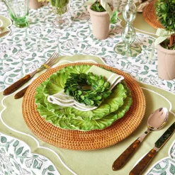 Sylvie Green Embroidered Placemats & Napkins (Set Of 4)