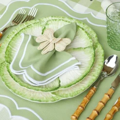 Sylvie Green Embroidered Placemats & Napkins (Set Of 4)