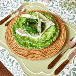 Sylvie Green Embroidered Placemats & Napkins (Set Of 4)
