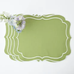 Sylvie Green Embroidered Placemats & Napkins (Set Of 4)