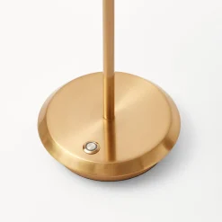 Tall Rechargeable Lamp With Green Lotus Lampshade