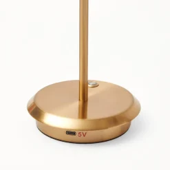 Tall Rechargeable Lamp With Green Lotus Lampshade