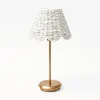 Tall Rechargeable Lamp With White Seagrass Lampshade