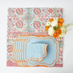 Valentina & Sylvie Blue/Orange Linen Set