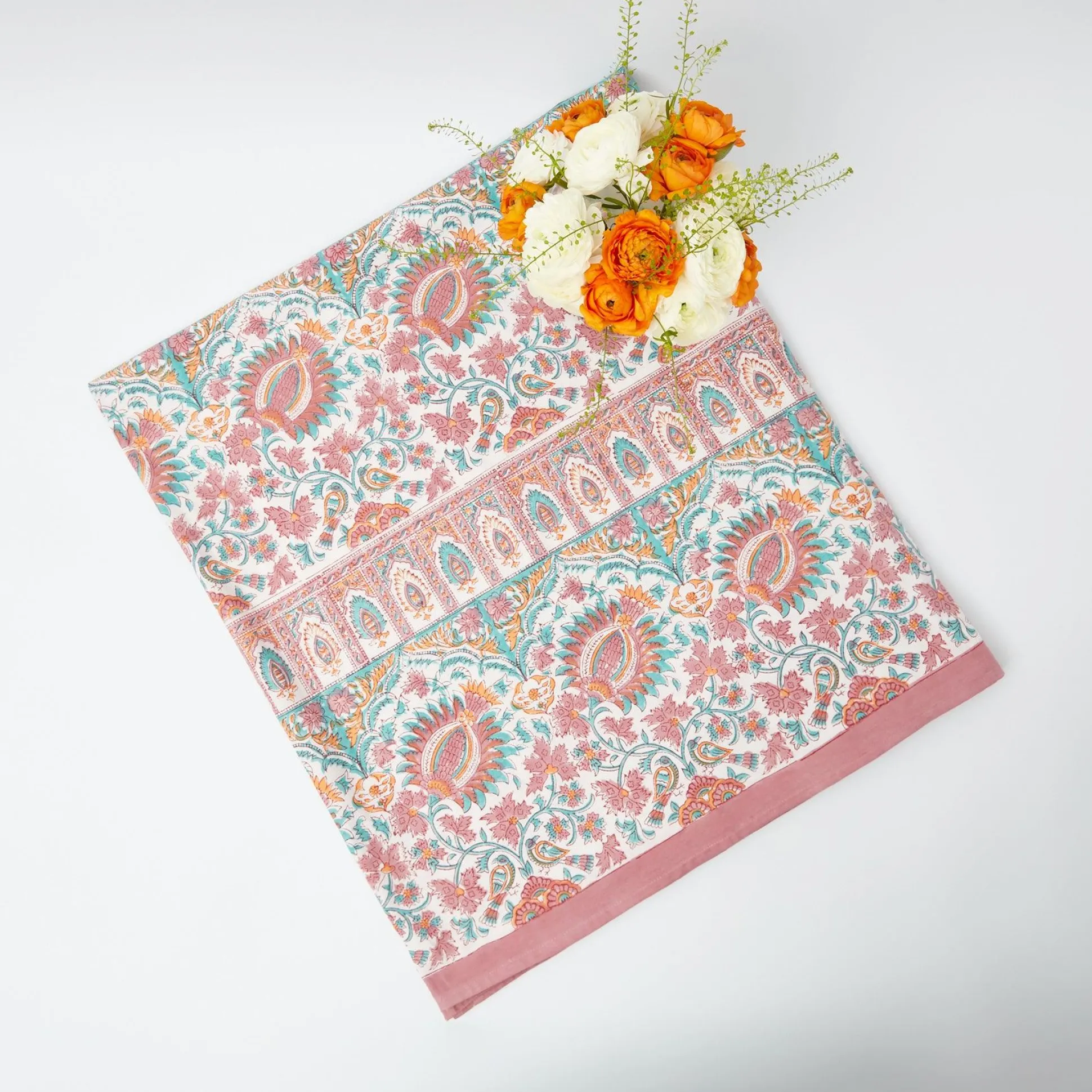 Valentina & Sylvie Blue/Orange Linen Set