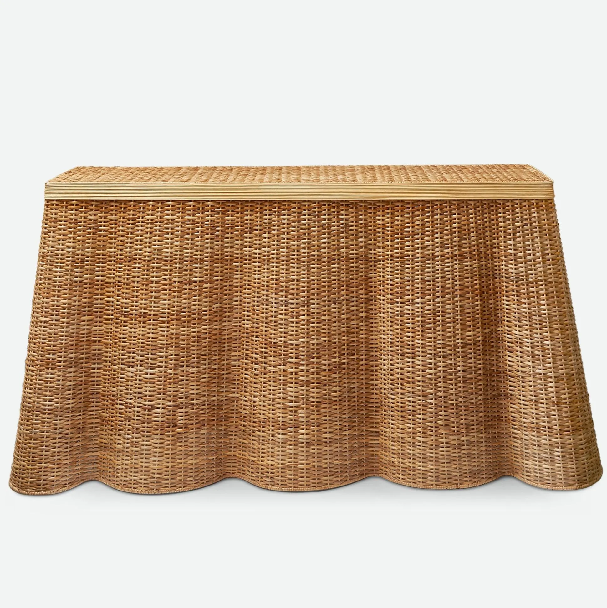 Vivienne Rattan Scalloped Console Table