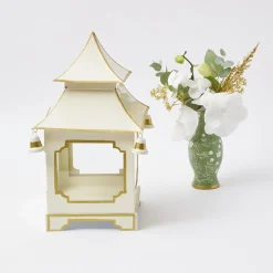 White & Gold Pagoda Lantern