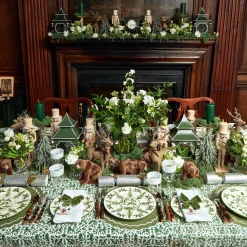 White Embroidered Skier Napkins (Set Of 4)