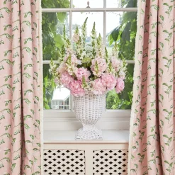 White Liliana Scalloped Rattan Urn