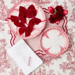 White Linen Xoxo Napkins (Set Of 4)